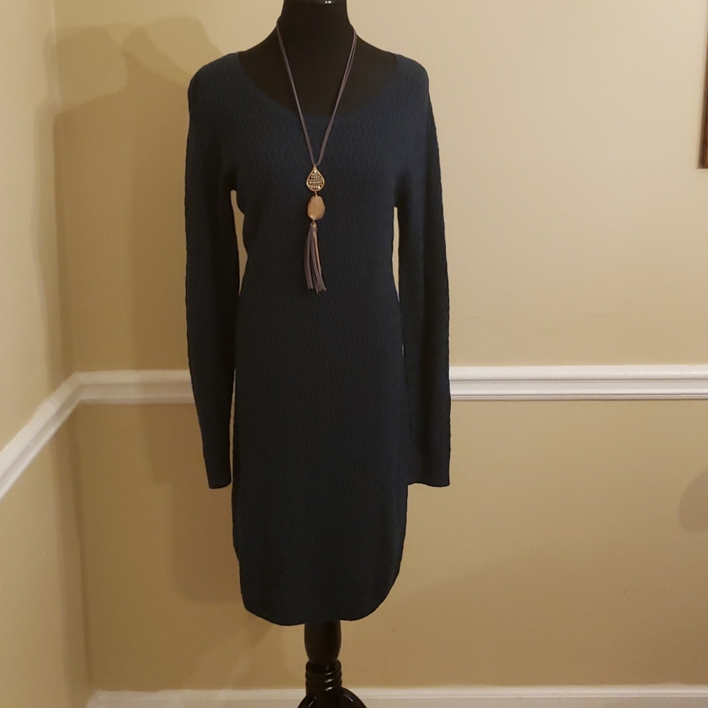 Loft deep teal sweater dress sz M